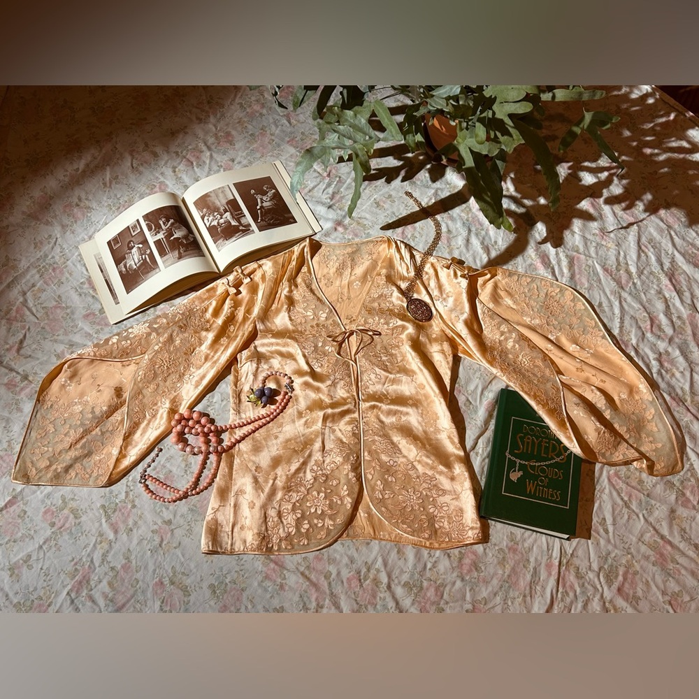 Pink Silk Sleeping Jacket/Bed Coat